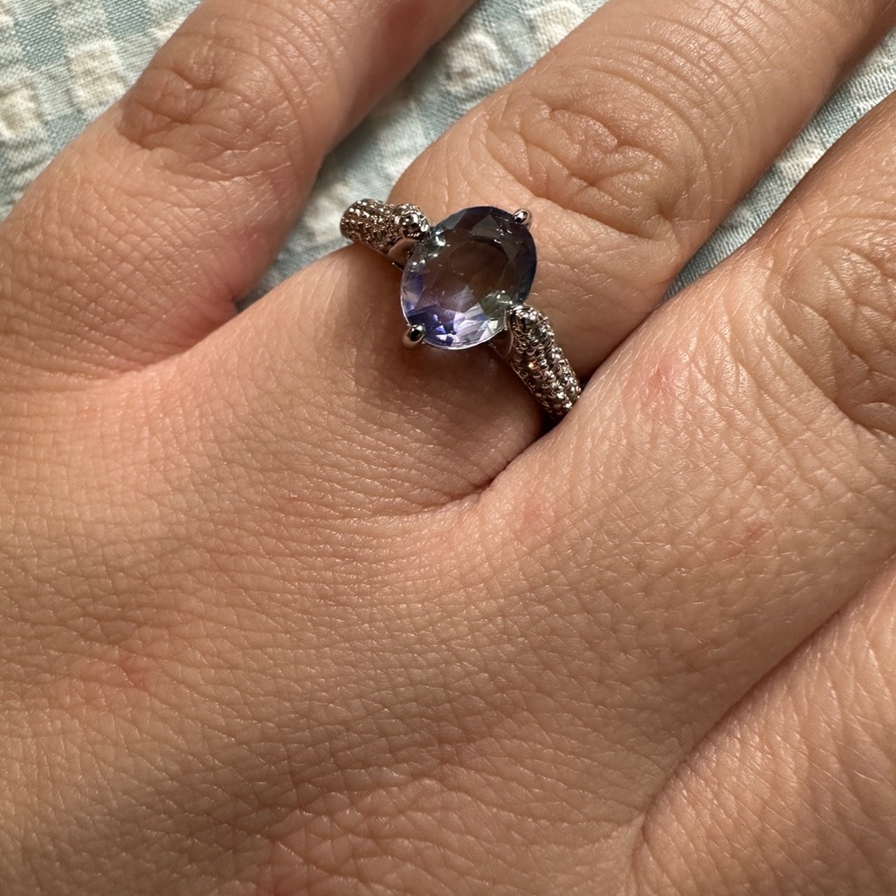 Purple ombré lab Gemstone ring